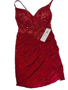 NWT Red Sequin Homecoming Dress Size XS